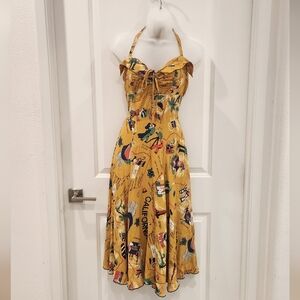 Loco Lindo California Map Marta yellow Dress size small